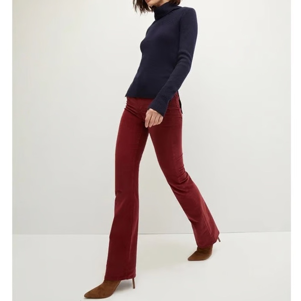 Veronica Beard Cameron Corduroy Boot Cut Pants in Oxblood.🤩